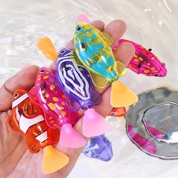 Children's electric simulated water playing sensor luminous fish bath