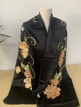 Pan gold embroidered shawl hand embroidered shawl Su embroidered scarf mulberry silk scarf shawl embroidery Su embroidered scarf pan gold