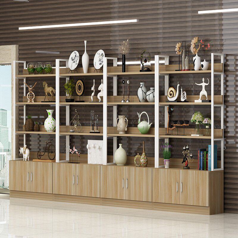 Simple shelving cabinet Cosmetics Sample Display Cabinet Office Bookshelves Shelf Multilayer Display Shelf With Door
