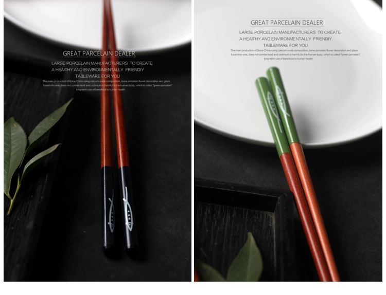 Cầu mưa đũa saury phong cách Nhật Bản Đũa hạt dẻ tự nhiên đôi dễ thương đôi đũa gia đình đũa bốn màu