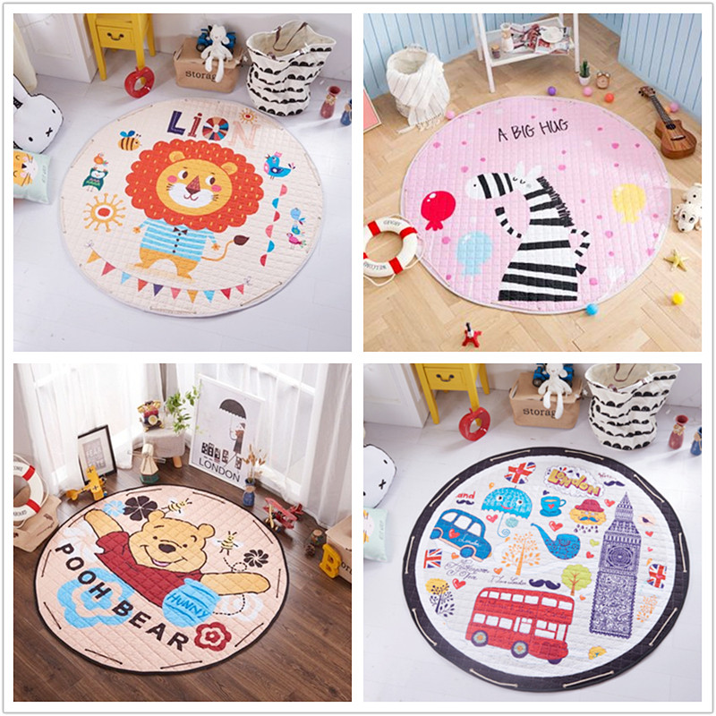 Children Cartoon Toy Game Climbing cushions ins Tents Round Ground Mat Anti-Slip Picnic Cushion Containing Mat Washable-Taobao