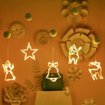 Christmas Decorative Lamp Shop Window Pendants Windows Suction Cups Lamps Ins Room Wall Decoration Event Parties Arrange LED Lights