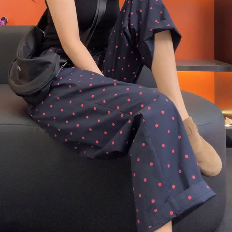 High-Waisted Relaxed Polka-Dot Pants 2025 New Style This Year's Popular Colorfulful Polka-Dot Straight Casual Harem Pants