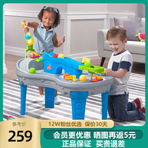 American Step2 childrens multi-functional game table rail car toy baby educational transport car spin and play ball