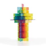 Конструктор, квадратная игрушка для детского сада, США, со снежинками