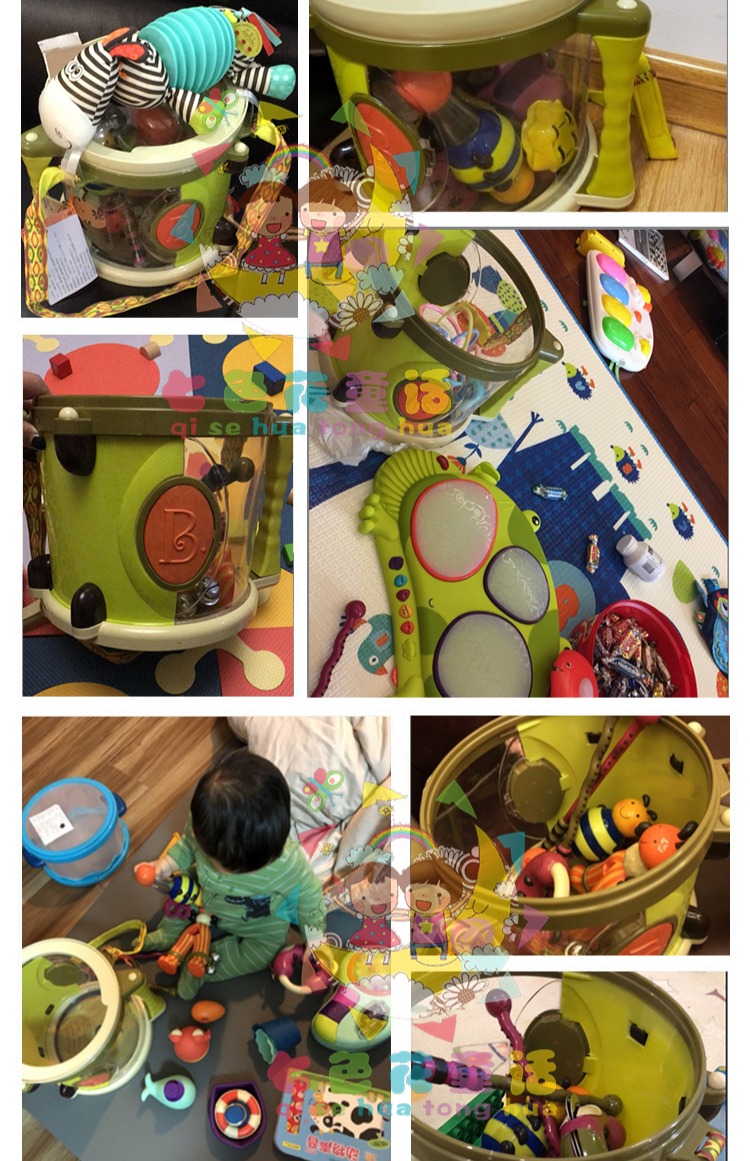 American B.Toys Dàn nhạc bộ gõ cho trẻ em Trống Nhạc cụ Bé Đồ chơi giáo dục Âm nhạc Đánh trống Bộ gõ dan piano do choi cho be