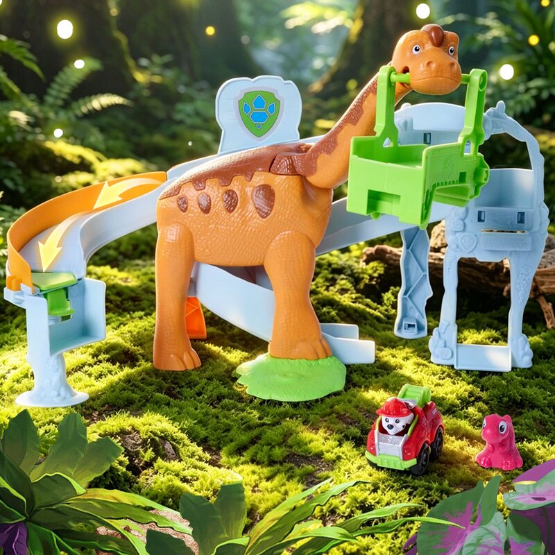 Paw Patrol Animated Movie 3 Dinosaur Island Toy Track Set New Furry Rescue Vehicle Gift