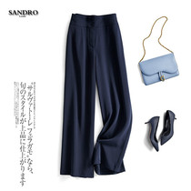 French light luxury autumn Joker wide leg pants women show high thin straight trousers loose casual commuter pants