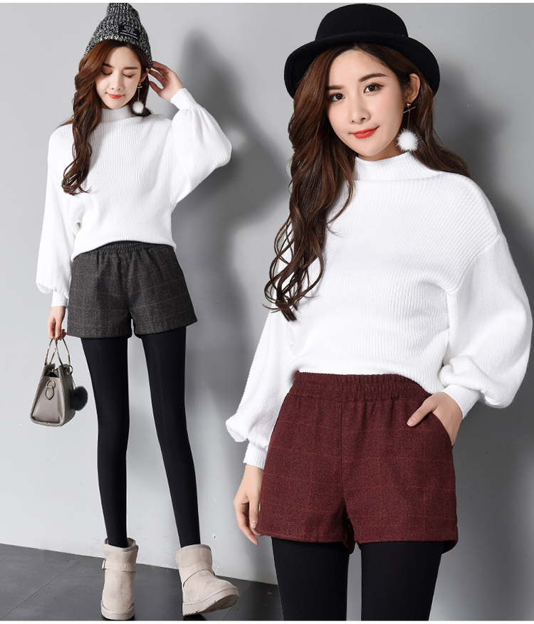 Quần short nữ mùa đông 2018 phiên bản mới của Hàn Quốc hoang dã rộng eo cao rộng chân len và mùa thu bên ngoài mặc quần bốt quần áo nữ mùa hè đẹp