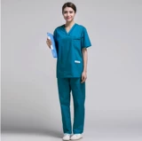 Хлопковый раздельный комплект подходит для мужчин и женщин, униформа медсестры, короткий рукав