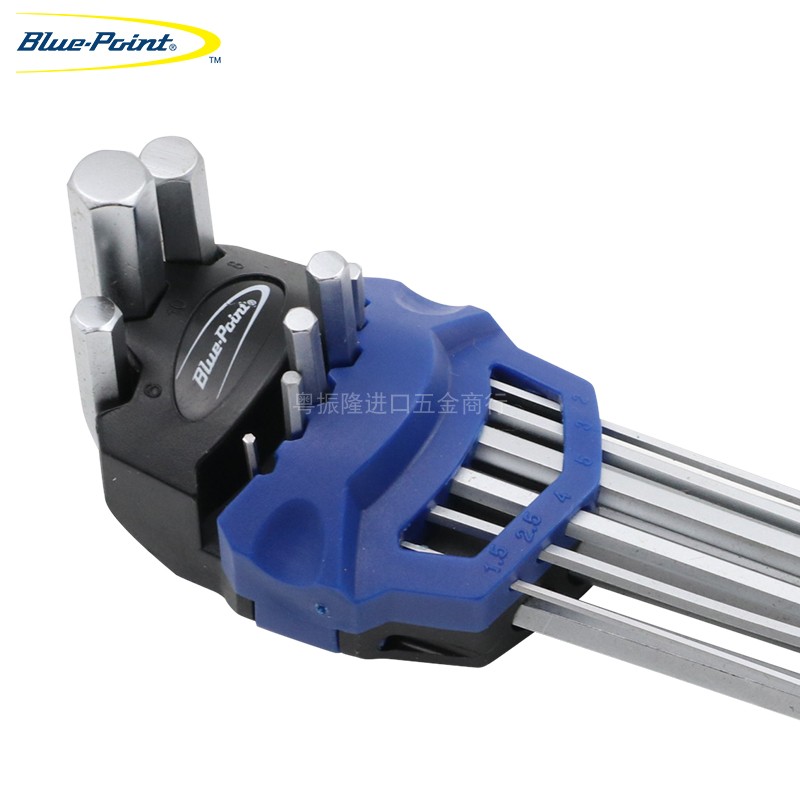 Blue dot 9 pieces metric extended extra long flat head ball head Allen wrench set plus hard and strong L-shaped hexagon key S2