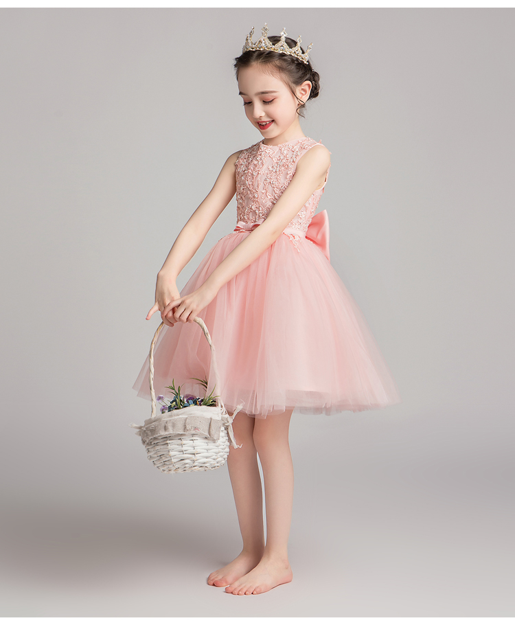 Váy bé gái công chúa váy sinh nhật màu hồng cô gái nước ngoài cô gái hoa cưới cô gái piano trang phục mùa hè - Váy trẻ em quần áo trẻ sơ sinh