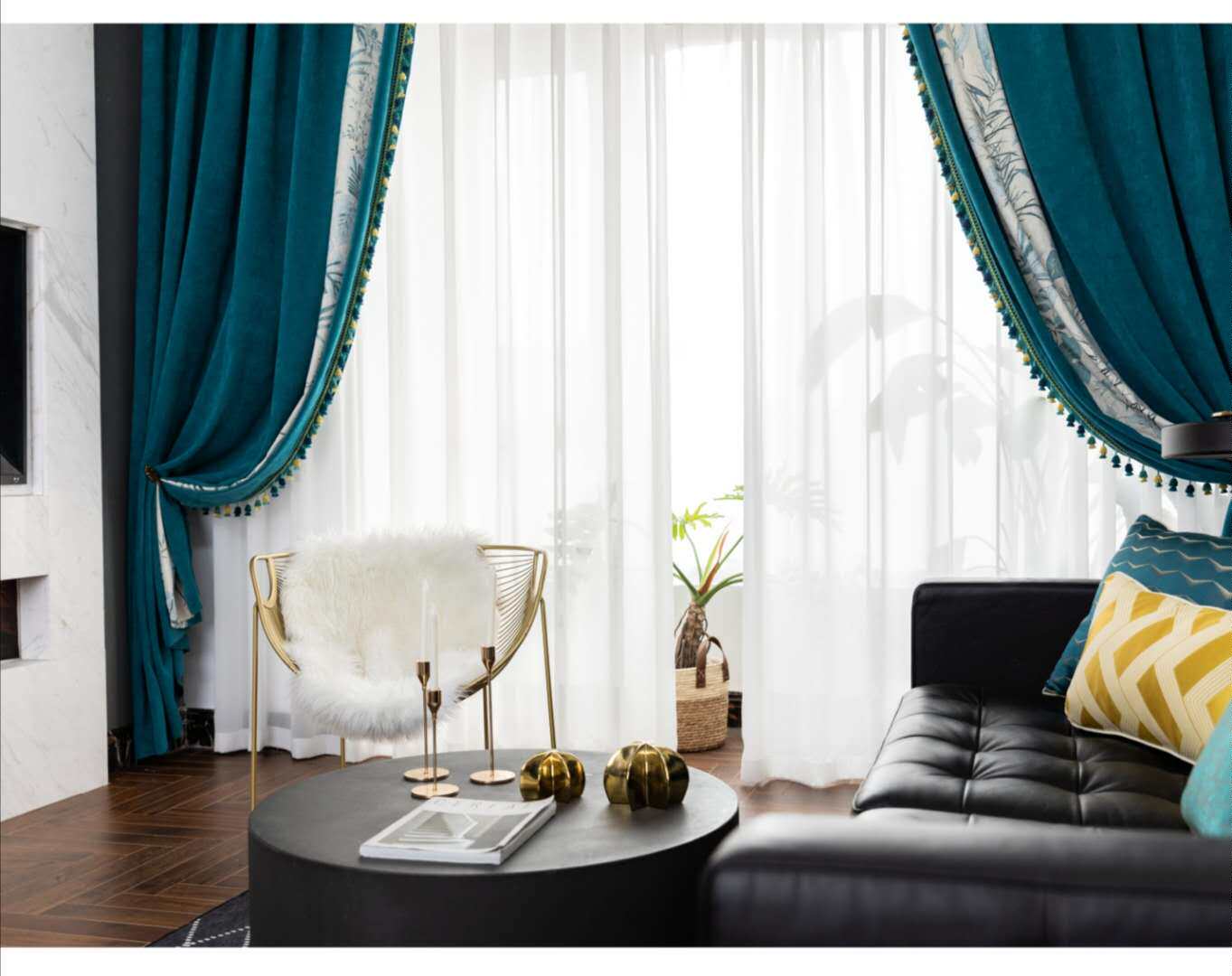 Ningbo curtains Syneille splicing thickened modern minimalist living-room Bedroom Ningbo urban area door-to-door installation