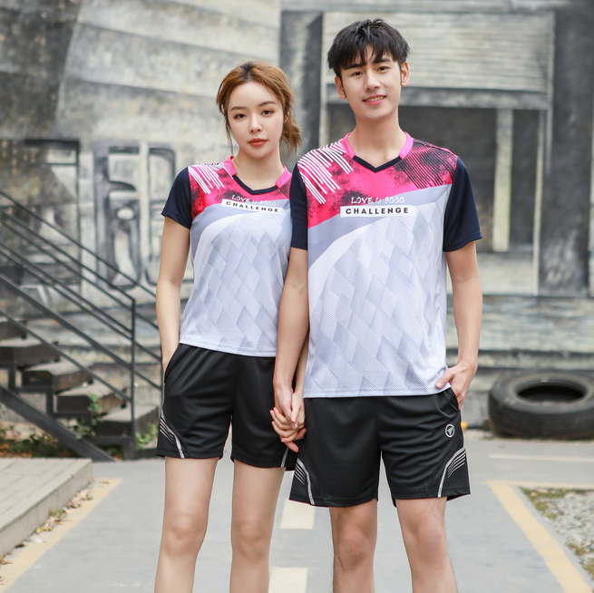 2020 New Summer Short Sleeve Table Tennis Training Costume Dry Breakthrough Badminton Clothing Set Customized Print
