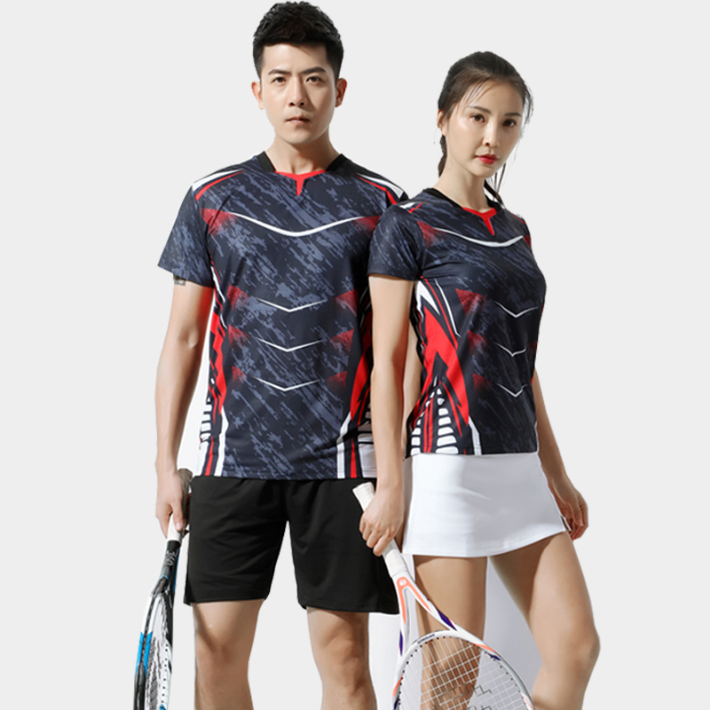 (Shorn type) 2020 new black badminton sportswear suit for men and women with sweat and breathable table tennis team
