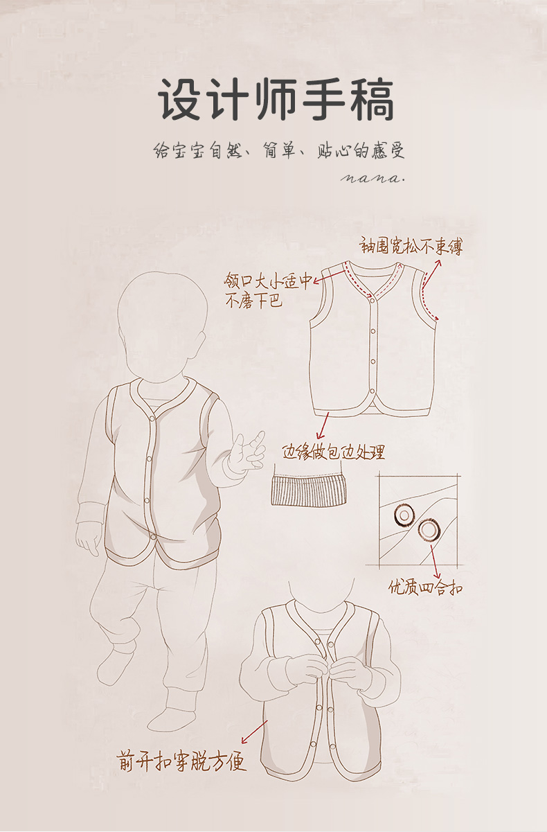 Hữu cơ màu cotton bé vest mùa xuân và mùa thu cotton phần mỏng nam sơ sinh vest cardigan nữ bé vest vai mùa hè