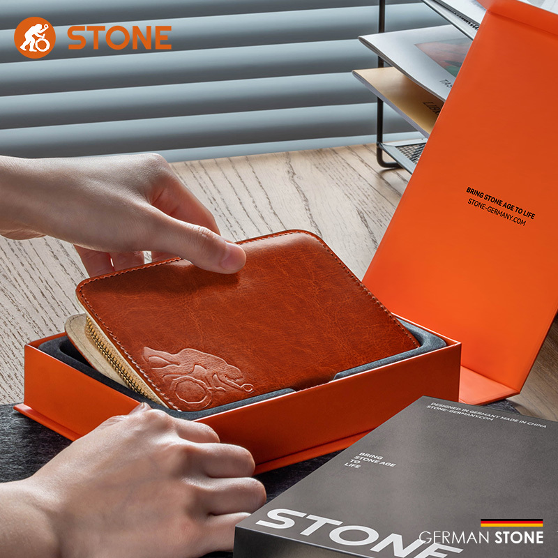 Stone/Stone Nail Clipper Set, Special for Men and Women, with Zipper Leather Case, Home Manicure Tools