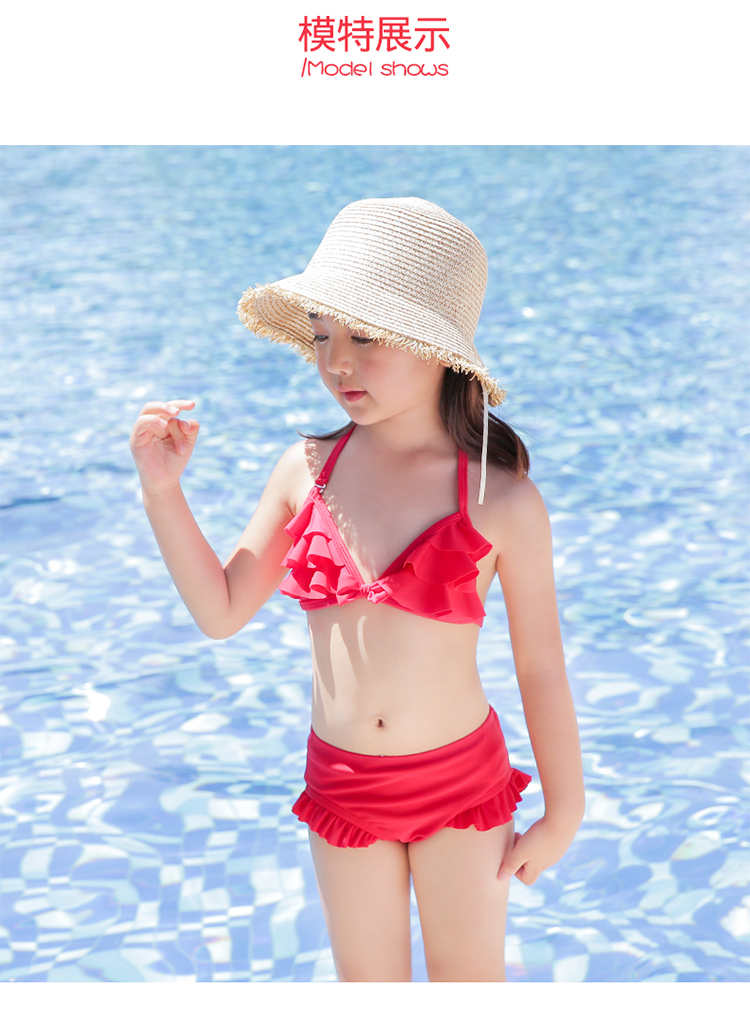 Đồ bơi cho trẻ em Cô gái ba mảnh Cô gái mặc bikini Cô gái suối nước nóng của trẻ em đồ bơi cho be gái 14 tuổi