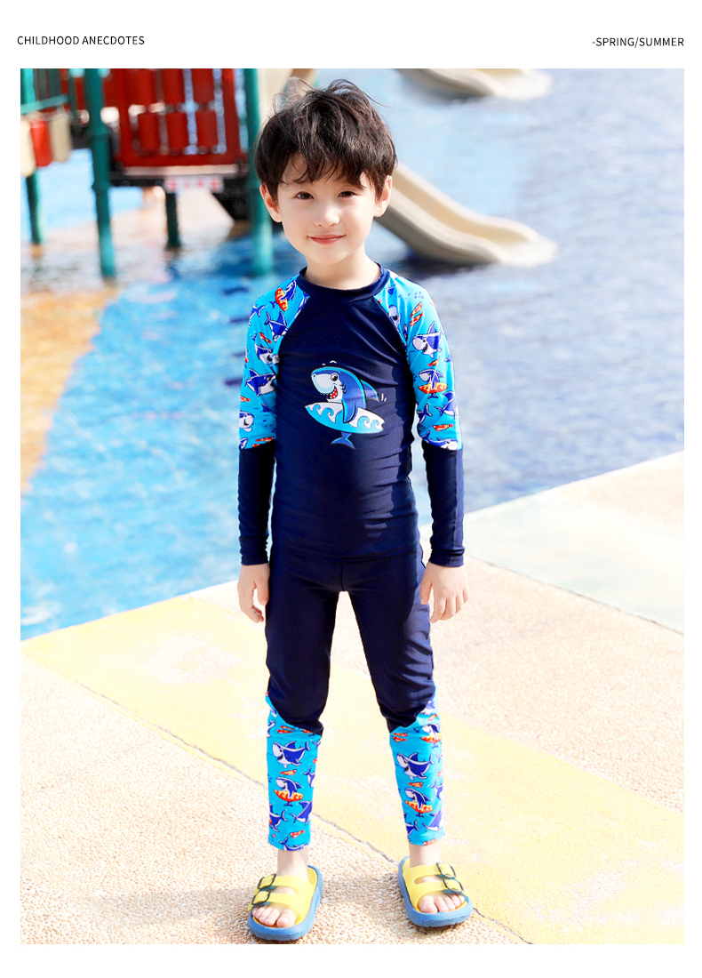 Youyou đồ bơi trẻ em trai dính liền trẻ em lớn trẻ em dài tay áo bãi biển kem chống nắng cậu bé bé lặn áo tắm đồ bơi dài tay cho bé gái