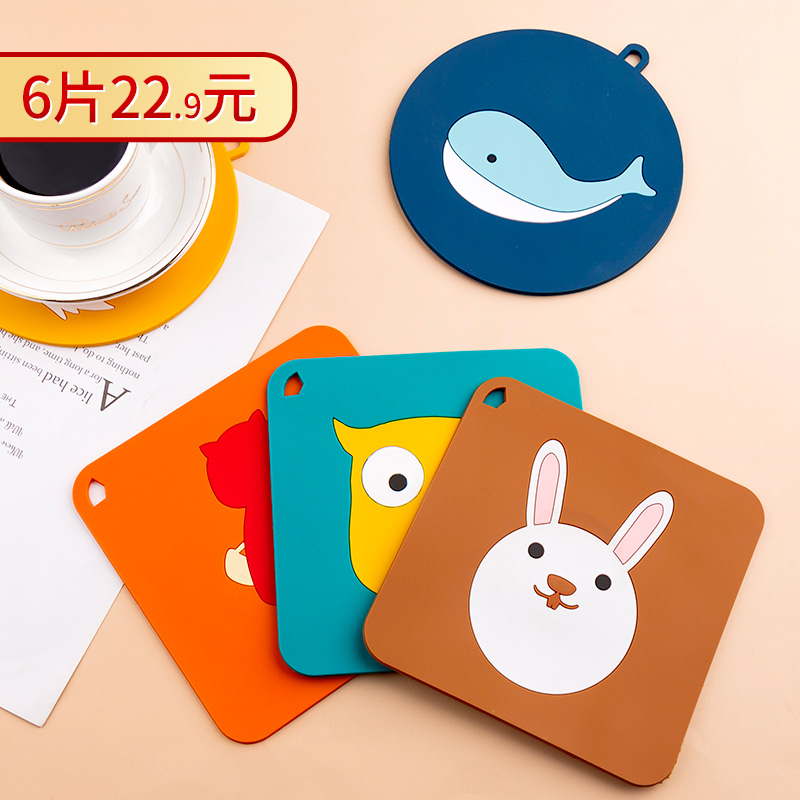 Usemd Cartoon Thermal Insulation Table Mat Kitchenette Home Creativity Cute Bowl Cushion Non-slip Waterproof Anti-Burn Silicone Mat