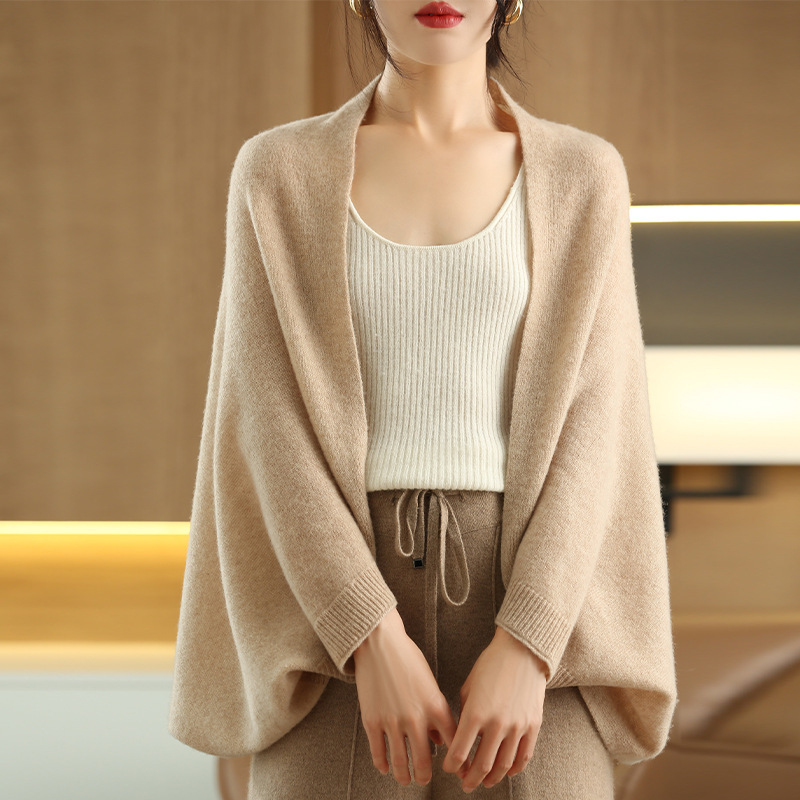 Office Shawl Coat for Summer, Shoulder and Neck Warmer, Apricot Knitted Cashmere Cape, Women's Outerwear for Air-Conditioned Rooms Office Shawl Coat for Summer, Shoulder and Neck Warmer, Apricot Knitted Cashmere Cape, Women's Outerwear for Air-Conditioned Rooms