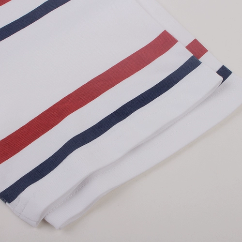 Винтагетанг Американский ретро-белый контрастный контрастный полосатый полосатый футболка с коротки