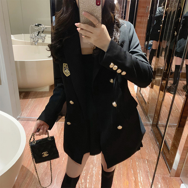 Inlen College Wind Jk Suit Jacket Women Majealure Autumn Winter New Little Subblack Fried Street Little West Suit