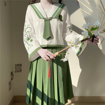 majealure original small dinosaur park jk uniform skirt embroidered sailor for milky dress shirt full suit