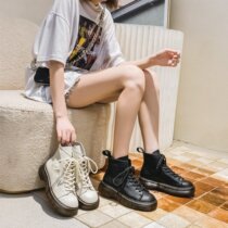 maje allure Inn Wind small leather shoes women 2021 Summer thin Round Tie Lace Jk Retro Single Shoe Thick bottom