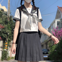majealure peach leaf middle summer day jk uniforms college wind short sleeves navy territorial waters hand-served thyme skirt