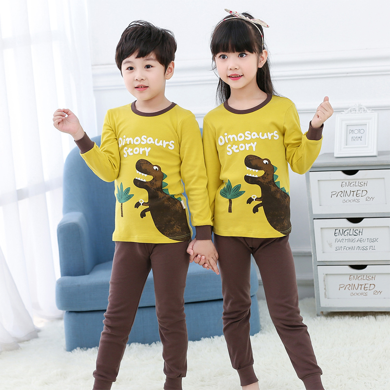 Trẻ em bông lót childrens mùa thu quần quần áo mùa thu thiết chàng trai trung niên trẻ em mùa thu cô gái mỏng pajama bông áo len.