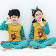 Trẻ em bông lót childrens mùa thu quần quần áo mùa thu thiết chàng trai trung niên trẻ em mùa thu cô gái mỏng pajama bông áo len.