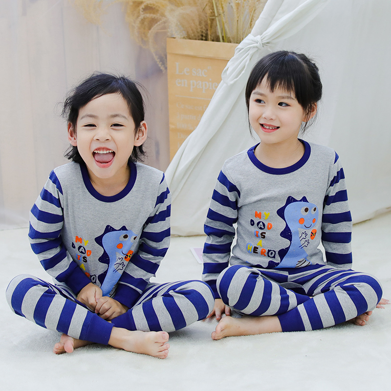 Trẻ em bông lót childrens mùa thu quần quần áo mùa thu thiết chàng trai trung niên trẻ em mùa thu cô gái mỏng pajama bông áo len.