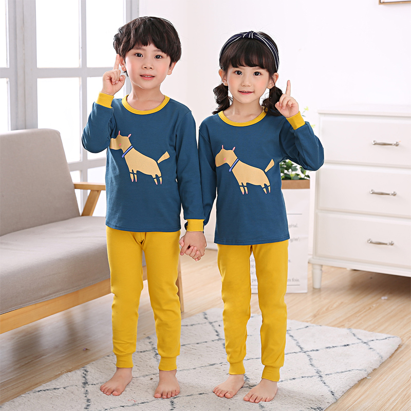 Trẻ em bông lót childrens mùa thu quần quần áo mùa thu thiết chàng trai trung niên trẻ em mùa thu cô gái mỏng pajama bông áo len.