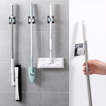 Free hole hanging mop rack Bathroom wall hanging adhesive mop hook Toilet broom card holder hanging rack mop clip