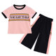 Girls summer clothes 2024 new short-sleeved girls' summer suits fashionable and stylish sports wide-leg pants children's clothing for women