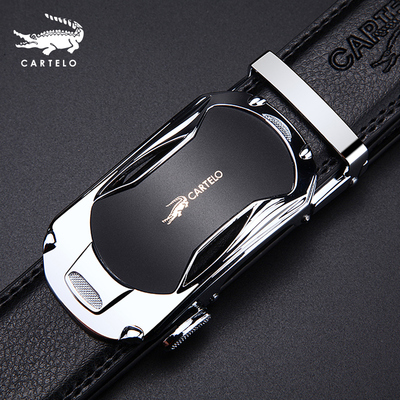 卡帝乐鳄鱼男士真皮自动扣皮带 时尚韩版牛皮腰带 青年休闲裤带潮