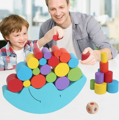 Wooden Moon Balance Building Blocks 1-2-3 Years Old Kindergarten Baby Children Early Lessons Intellectual Toy Gift