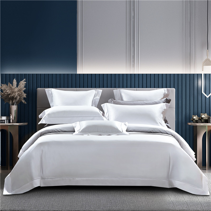 Luxurious Presidential Suite Genuine Silk Sensation Pure Cotton Bed Supplies 160 Long Suede Cotton Seven Stars Hotel Pure White Four Pieces