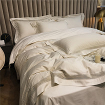 Italian light luxury 140 long staple cotton jacquard four sets 100 cotton hollow nude sleep four seasons cotton bedding