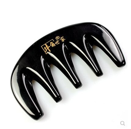 天然正品黑水牛角五齿头皮按摩经络梳子牛角放松洗头正品梳子工具