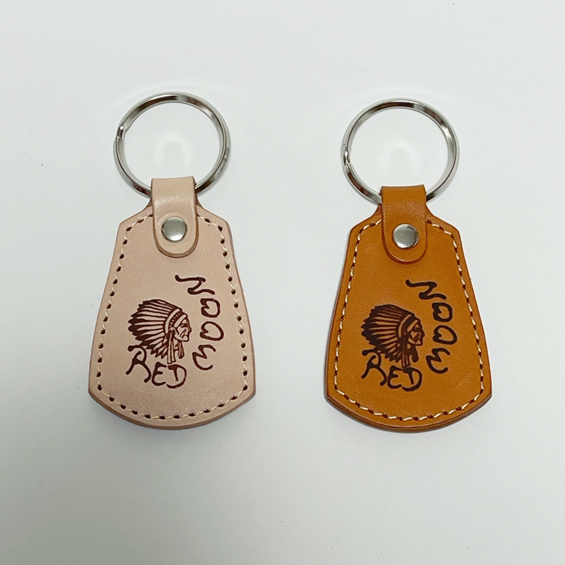 Official agent of Japan REDMOON Red Moon S-RM-KH2 vegetable tanned cowhide leather burning printing simple keychain