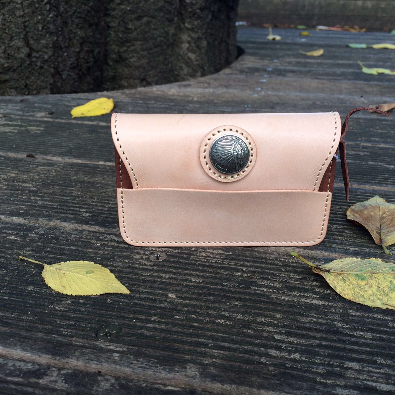 Japan direct mail REDMOON red moon RM-NSW1A leather cowhide compact simple men and women short clip gift