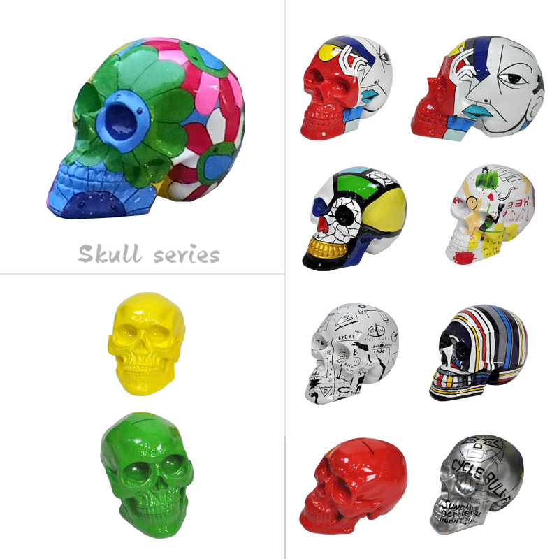 Bmb Direct Sales Resin Figurines Personalized Painted Skull Secret Room Photography Props Halloween Gifts