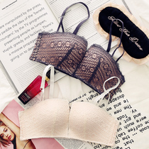 No rim girl underwear Womens suit Lace sexy temptation Thin cup incognito bra Sweet gathered small bra