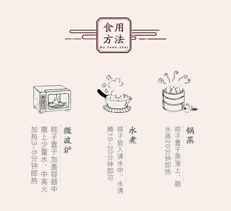 中华老字号 五芳斋 鲜肉红枣大粽子 100g*8个 图10