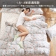 Nam Cực bông denim net đơn giản bông đỏ lắp tấm công chúa phong cách ba mảnh giường 1.8m - Bộ đồ giường bốn mảnh