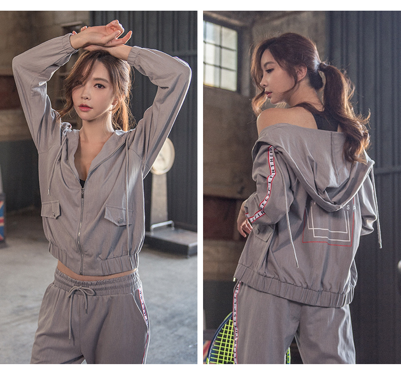 Bộ đồ thể thao nữ bình thường trong triều Hàn Quốc đào tạo màu đỏ tập thể dục cho người mới bắt đầu tập thể dục yoga - Thể thao sau áo thể thao adidas