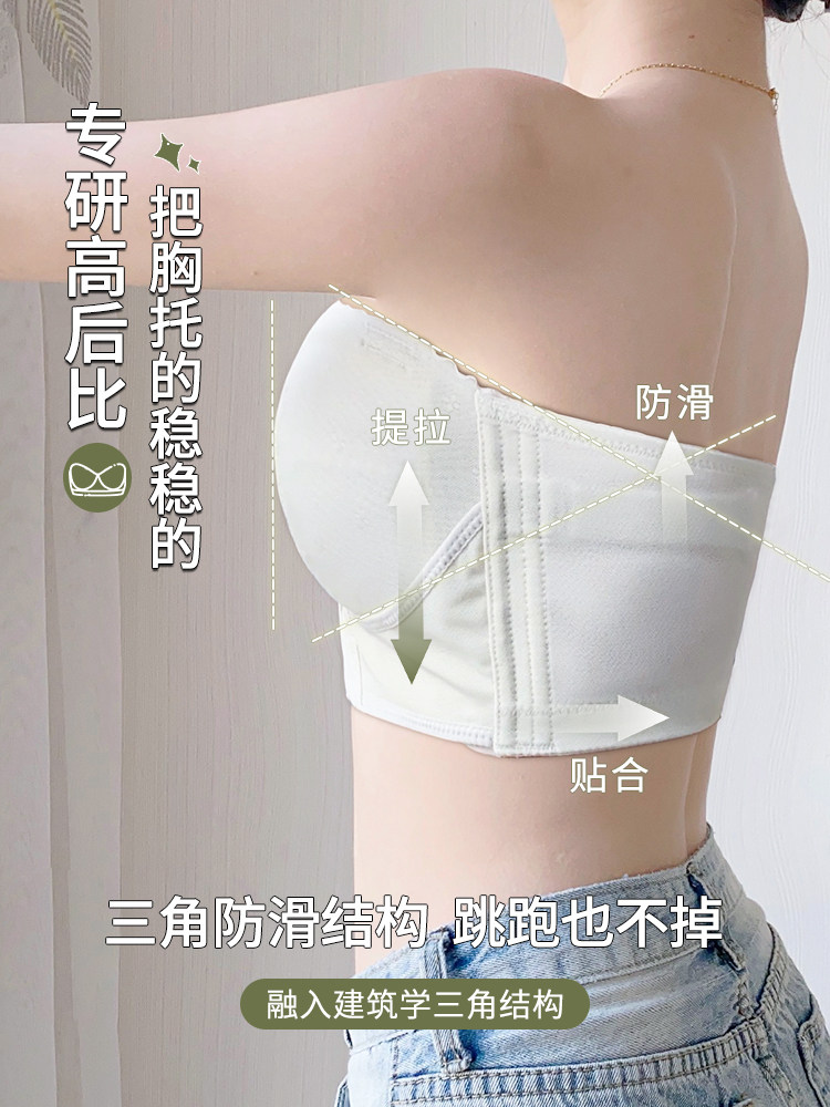 Strapless Bra for Large Busts, Minimizing Appearance, Anti-Sagging, Non-Slip, Push-Up, Lightweight, Summer Bandeau, Plus Size Bra