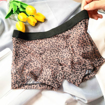 Ice silk seamless underwear mens summer breathable boxer shorts boxer pants ultra-thin BAO WEN trend bottom pants panties shorts head